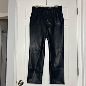 J. Crew Black Faux Leather-Style Pants Women’s Size 30
